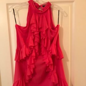 Hot pink ruffled dress